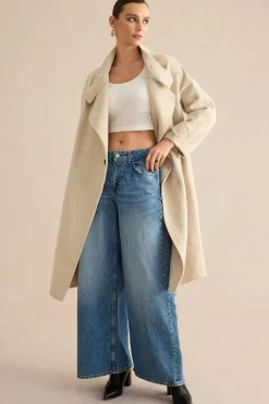 MICAS Outerwear|Outerwear-100% Wool Pocket Coat WHITE