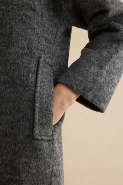 MICAS Outerwear|Outerwear-100% Wool Pocket Coat WHITE