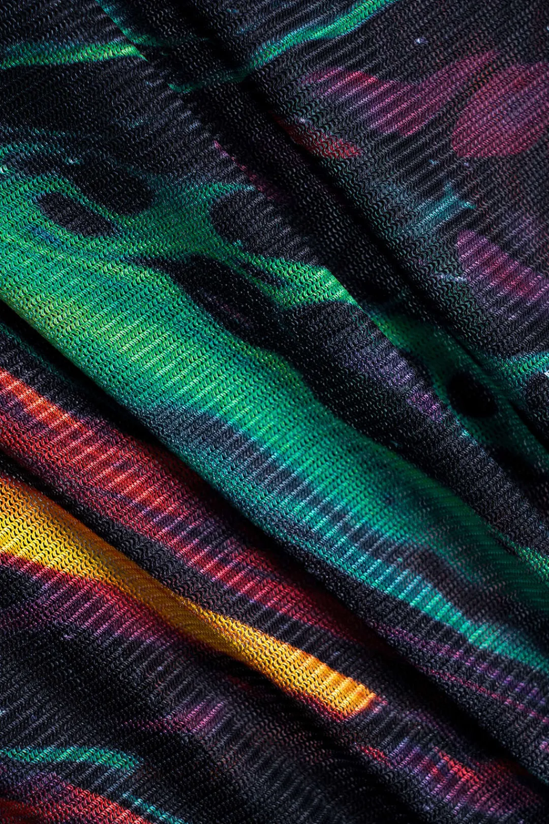 MICAS Bodysuits-Abstract Print Mesh Long Sleeve Bodysuit MULTICOLOR