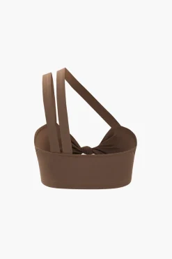 MICAS Pant Sets-Asymmetric Knotted Cami Top And Pleated Pants Set BROWN