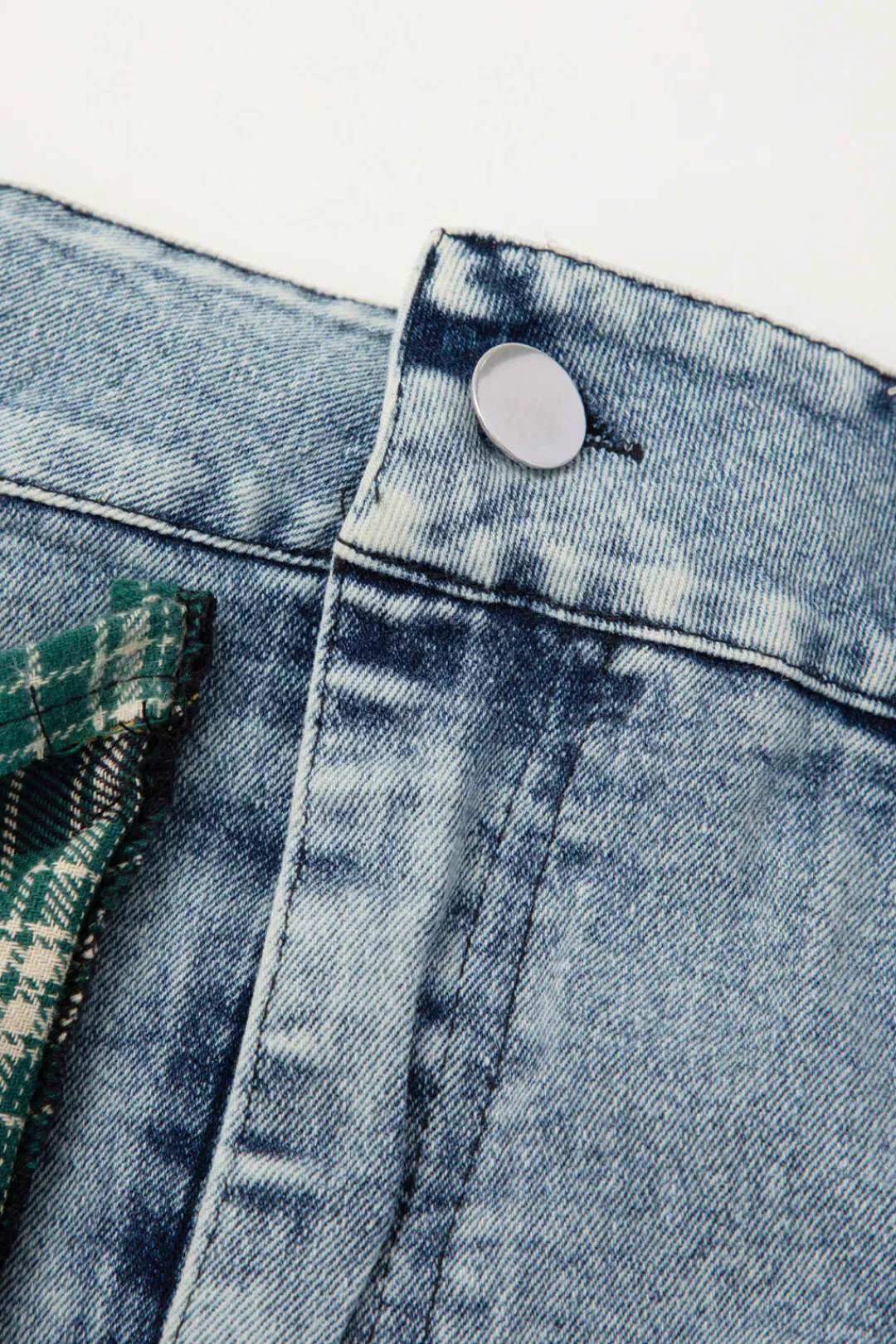 MICAS Skirts-Asymmetric Patchwork Denim Mini Skirt MULTICOLOR