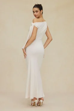 MICAS Maxi Dresses-Asymmetrical Twist Knot Mermaid Maxi Dress