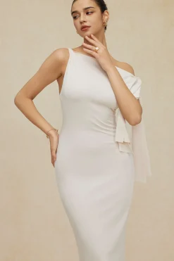 MICAS Maxi Dresses-Asymmetrical Twist Knot Mermaid Maxi Dress