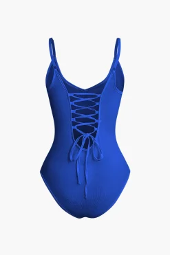 MICAS Bodysuits-Basic Braided Tie V-neck Cami Bodysuit