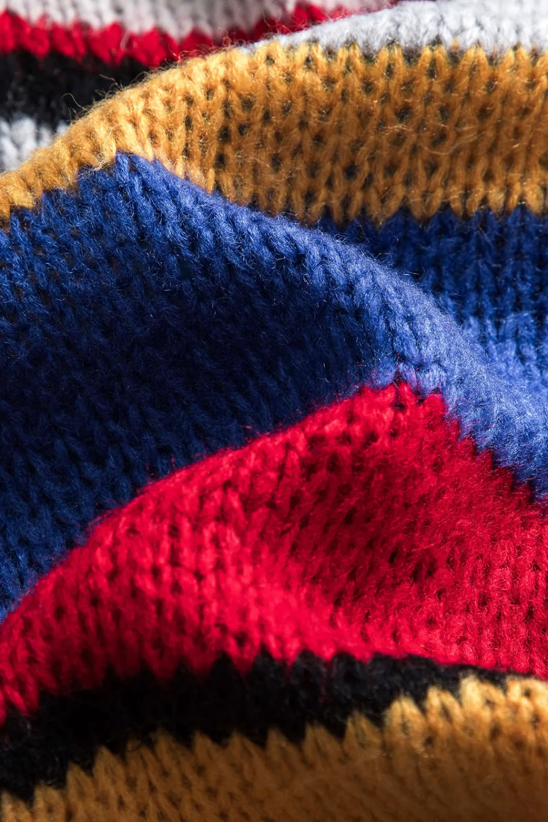 MICAS Knitwear|Knit Tops-Basic Knit Color Block Long-Sleeve Top MULTICOLOR