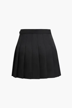 MICAS Skirts-Basic Pleated Mini Skirt