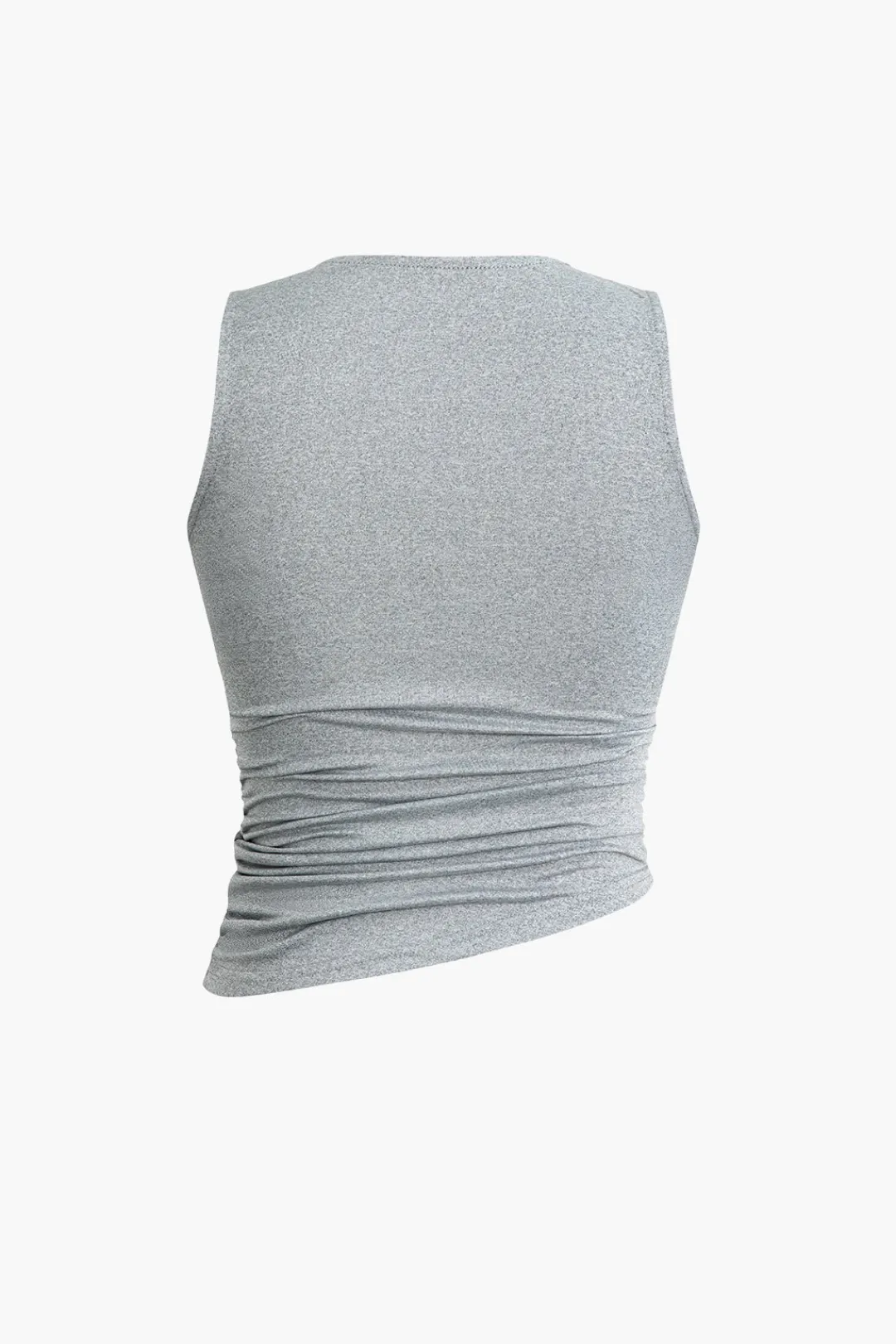 MICAS Skirt Sets|Vacation Sets-Basic Ruched Sleeveless Top And Slit Maxi Skirt Set LIGHT GRAY