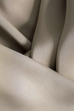 MICAS Bodysuits-Basic Satin Long Sleeve Bodysuit BEIGE