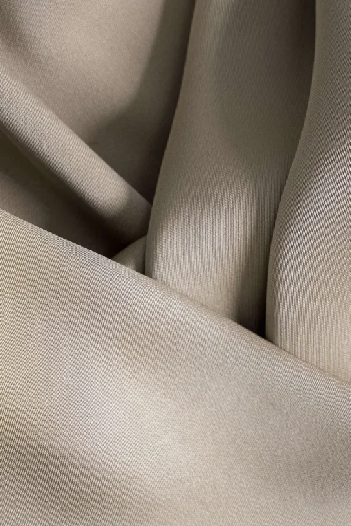 MICAS Bodysuits-Basic Satin Long Sleeve Bodysuit BEIGE