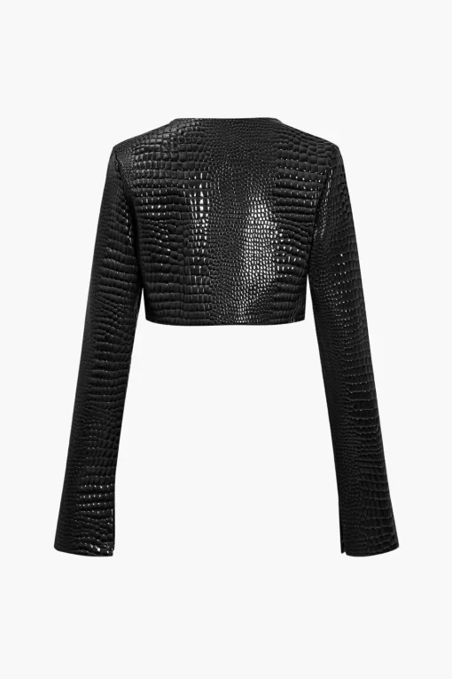 MICAS Outerwear|Outerwear-Basic Solid Crop Jacket