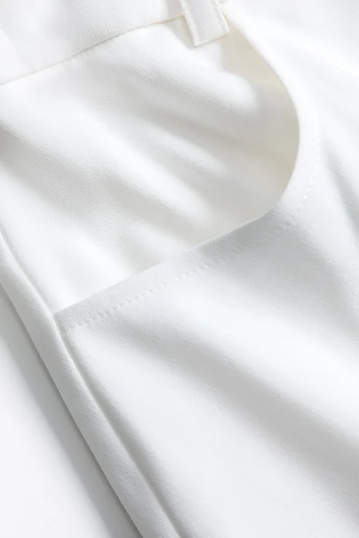 MICAS Pants-Button Flap Pocket Trousers WHITE