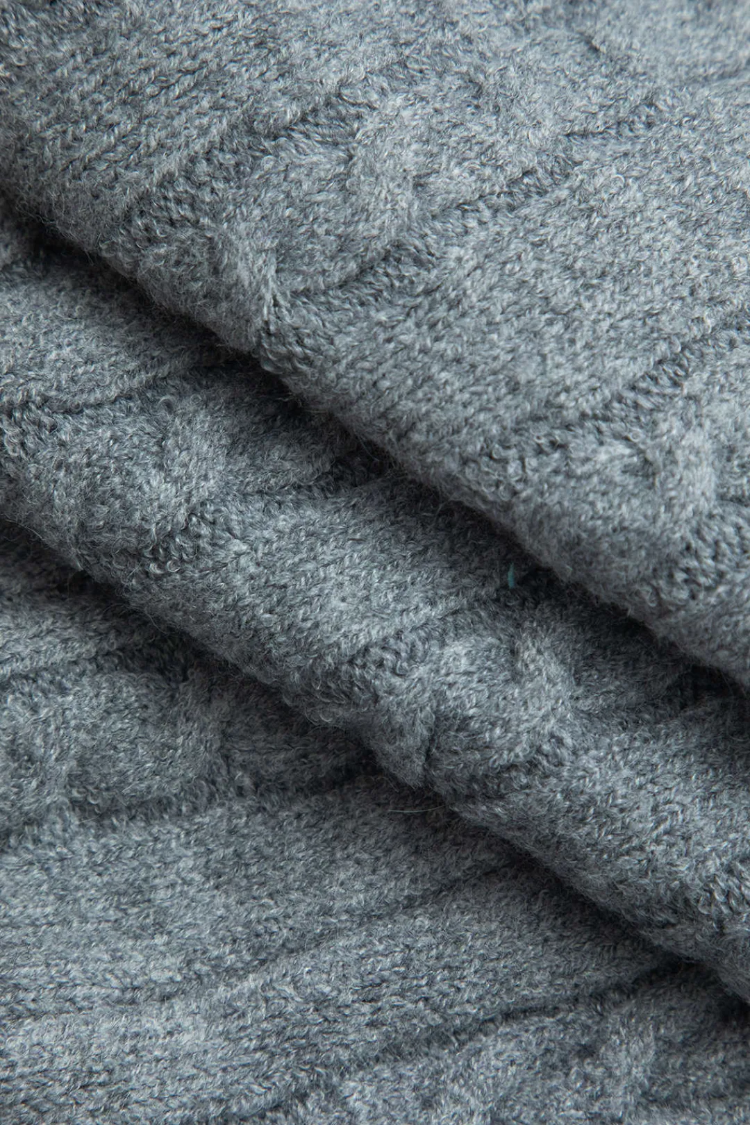 MICAS Knit Sets-Cable Knit Color Block Skirt Set GRAY