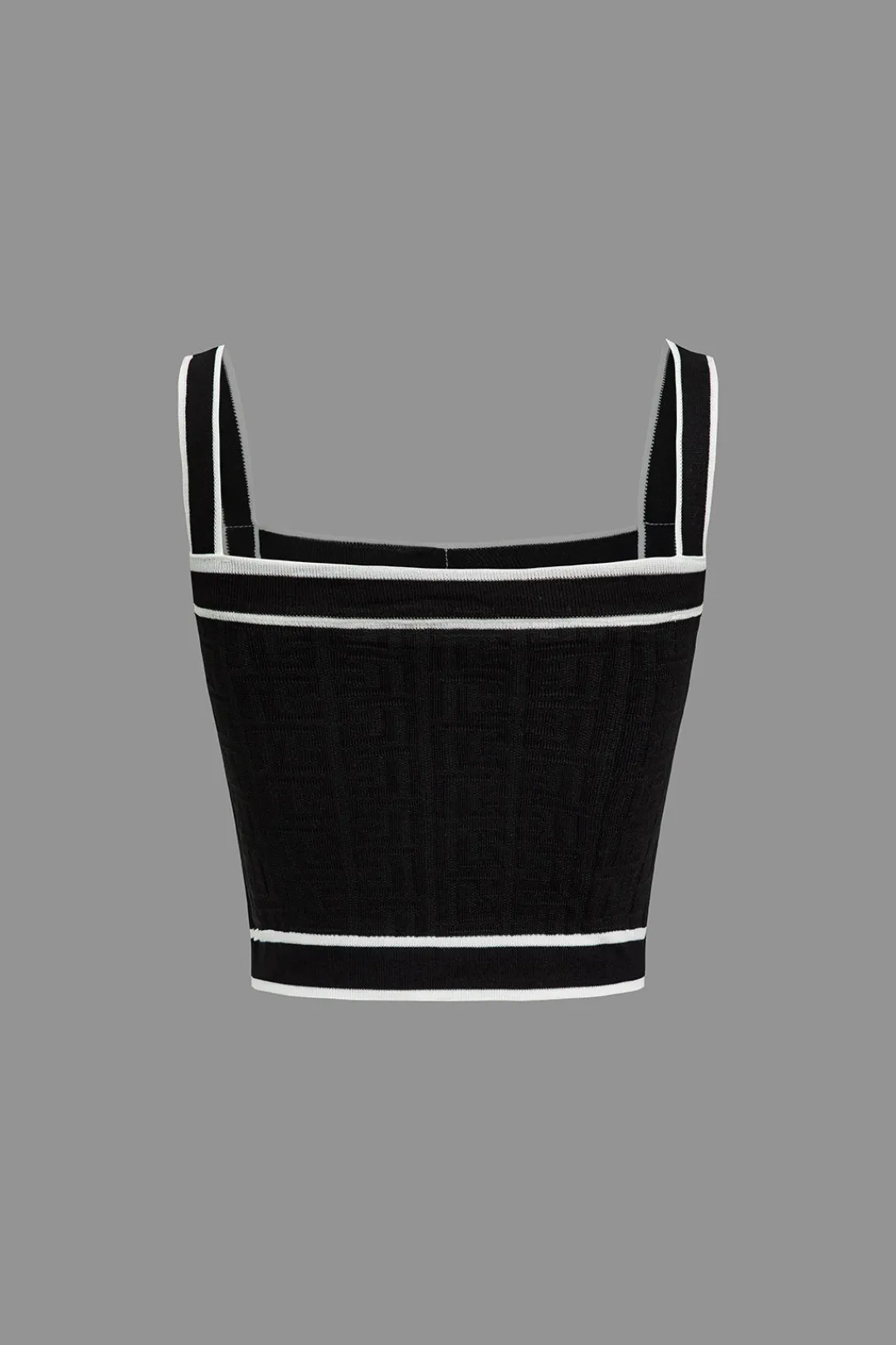 MICAS Knitwear|Knit Sets-Color Block Button Cami Top And Shorts And Sweater Cardigan Set BLACK