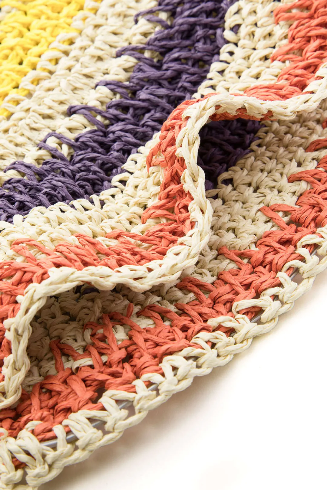 MICAS Accessories-Color Block Crochet Knit Bucket Hat WHEAT