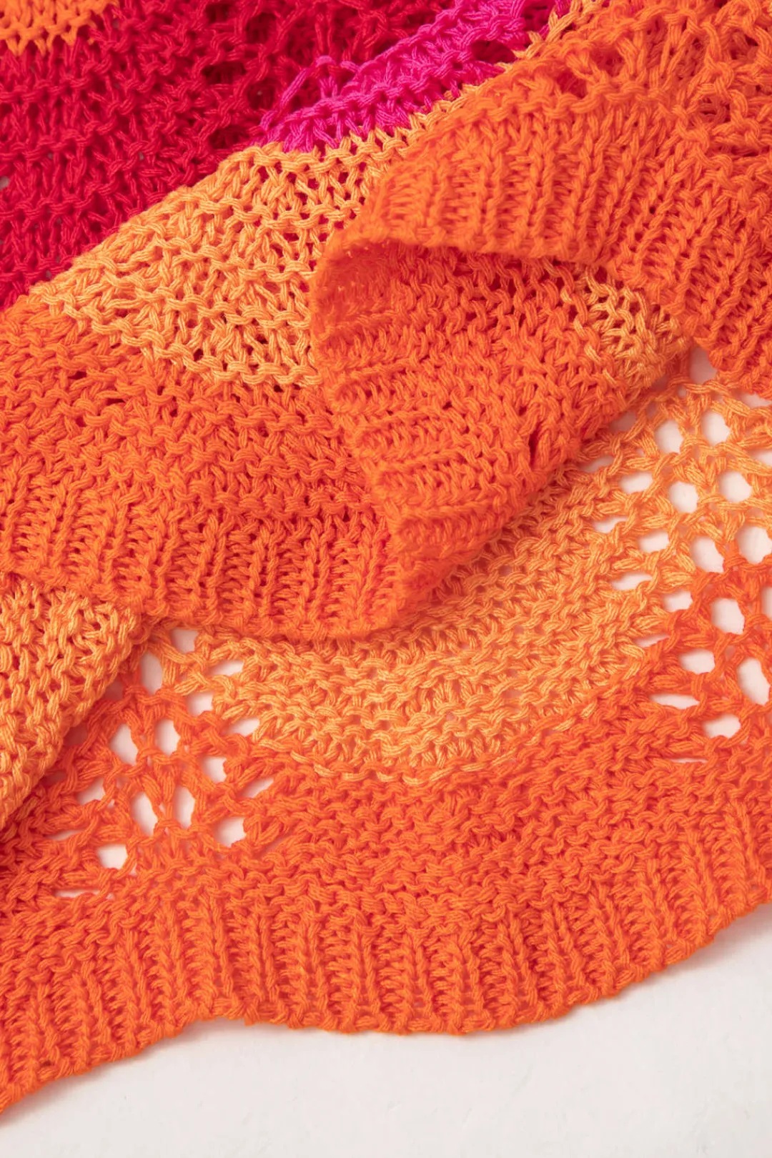 MICAS Skirts-Color Block Crochet Knit Skirt MULTICOLOR