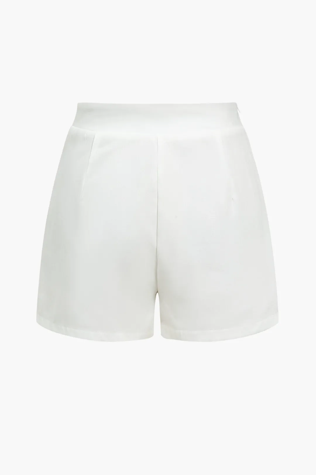 MICAS Skirt Sets-Color Block Cropped Blazer And Button Detail Skort Set BEIGE