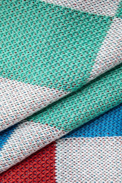 MICAS Skirt Sets-Color Block Knit Top and Split Mini Skirt Set MULTICOLOR