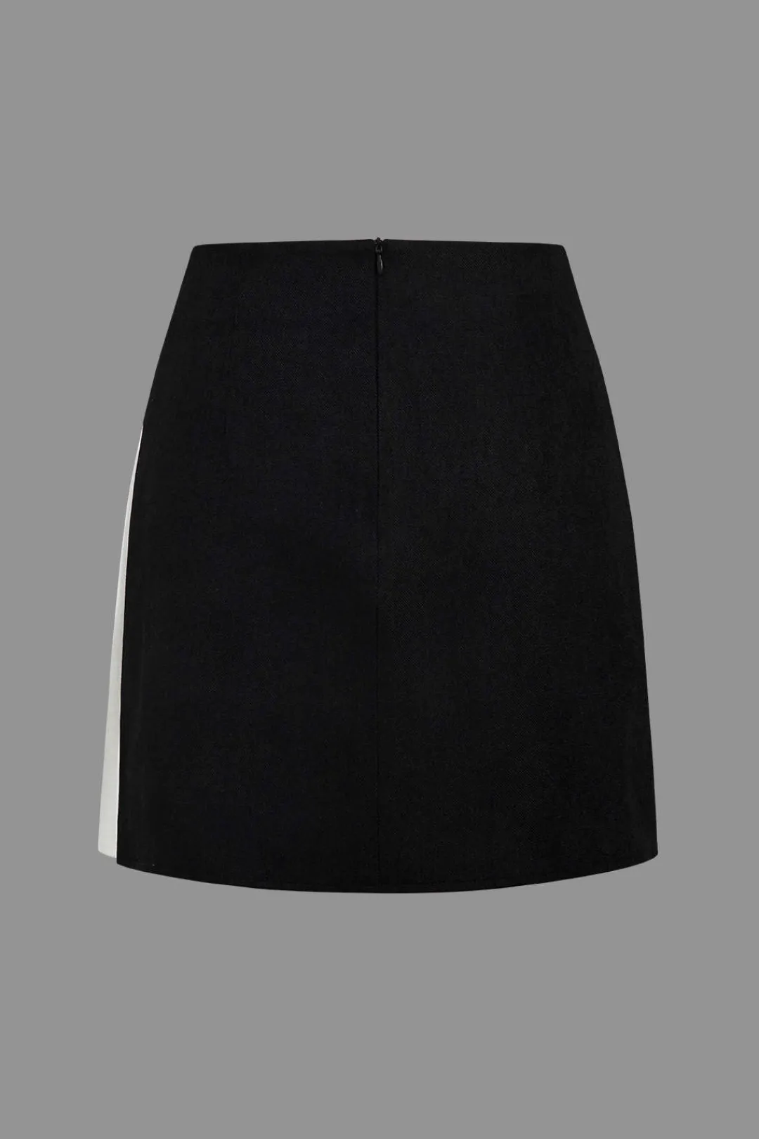 MICAS Skirts-Color Block Pleated Asymmetrical Skirt BLACK