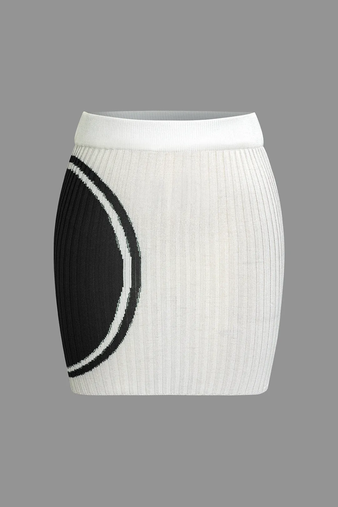 MICAS Knitwear|Vacation Sets-Color Block Print Knit Tie Side Asymmetrical Mini Skirt Set