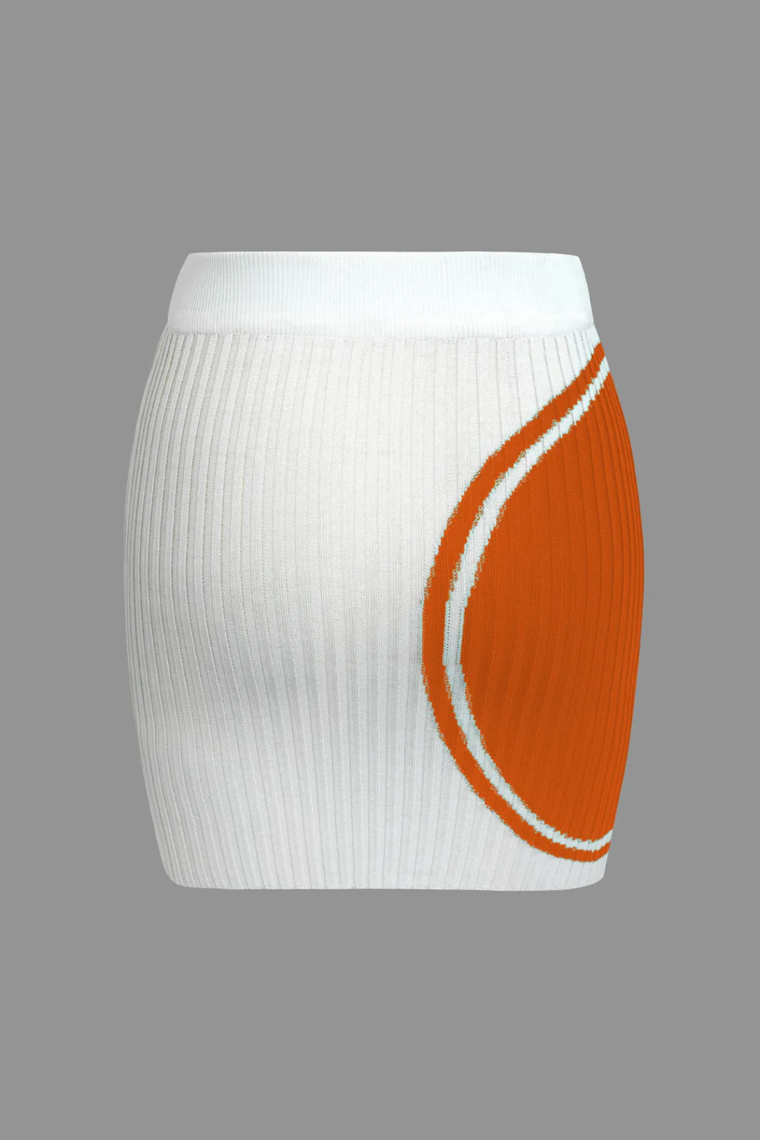 MICAS Knitwear|Vacation Sets-Color Block Print Knit Tie Side Asymmetrical Mini Skirt Set