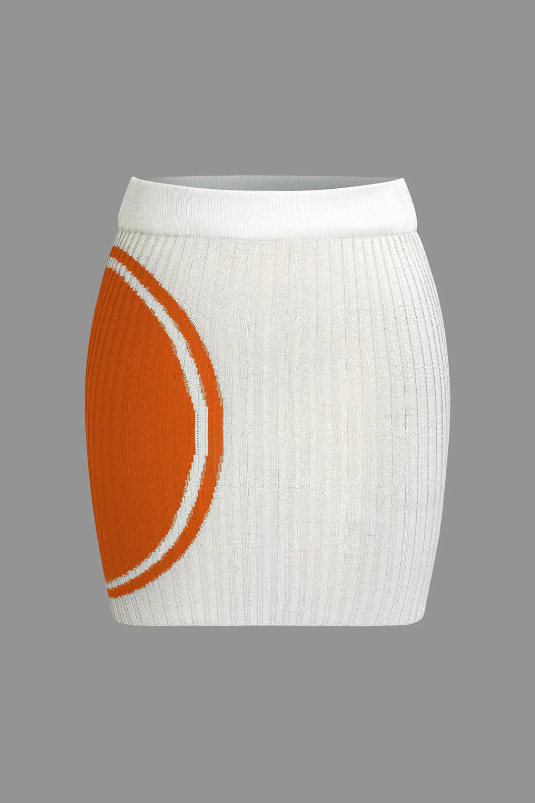 MICAS Knitwear|Vacation Sets-Color Block Print Knit Tie Side Asymmetrical Mini Skirt Set