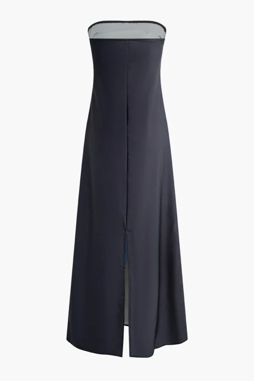 MICAS Maxi Dresses-Color Block Strapless Slit Maxi Dress