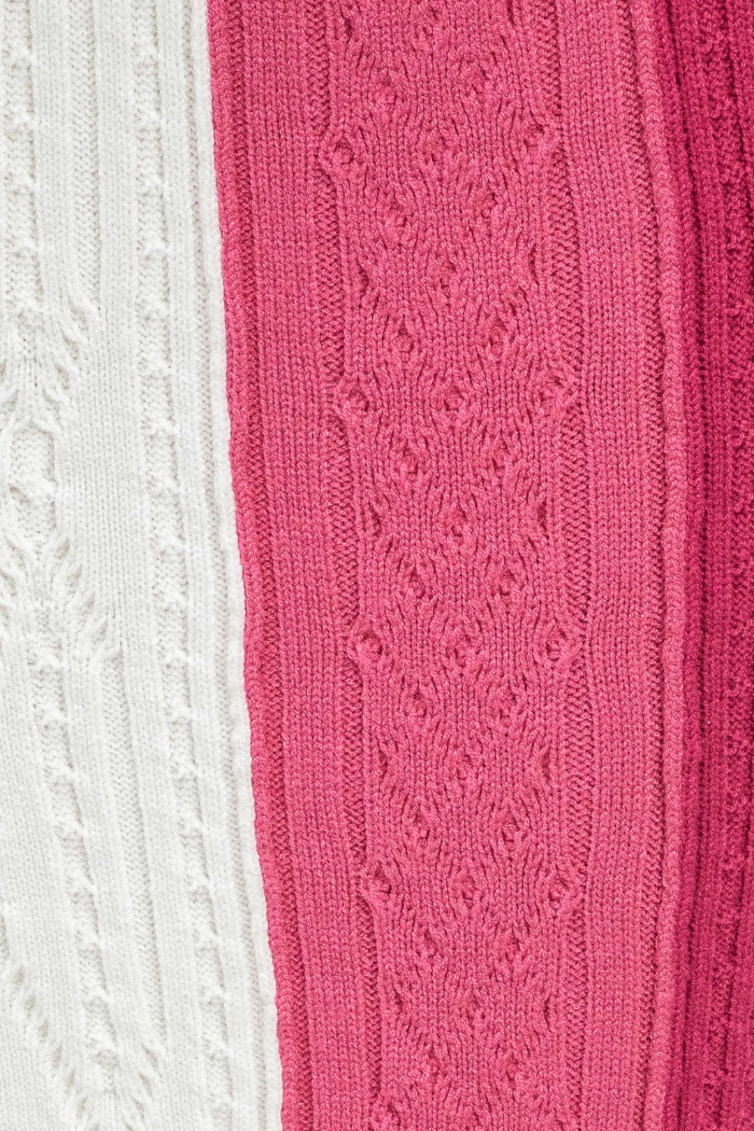 MICAS Knitwear|Skirts-Contrast Fringe Hem Knit Midi Skirt