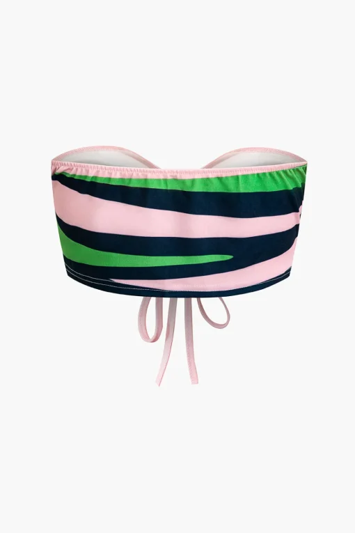 MICAS Skirt Sets|Vacation Sets-Contrast Ruched Slit Skirt Set MULTICOLOR