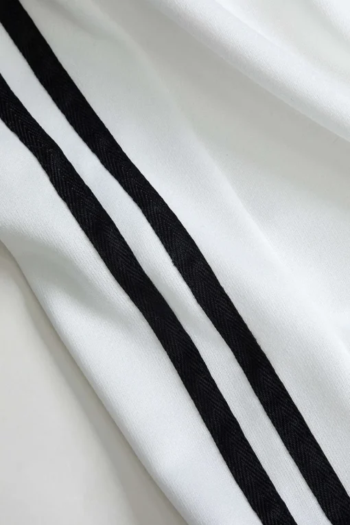 MICAS Pants-Contrast Tie-Up Wide Leg Trousers WHITE