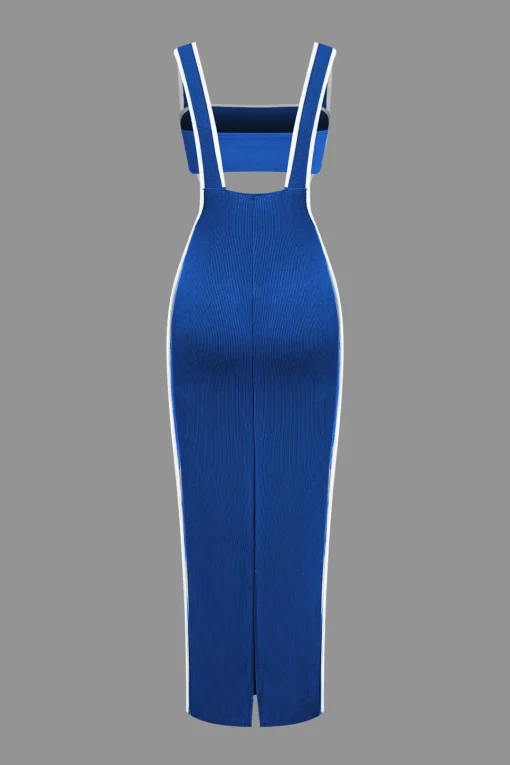 MICAS Vacation Sets-Contrast Trim Tube Top And Pinafore Dress Set