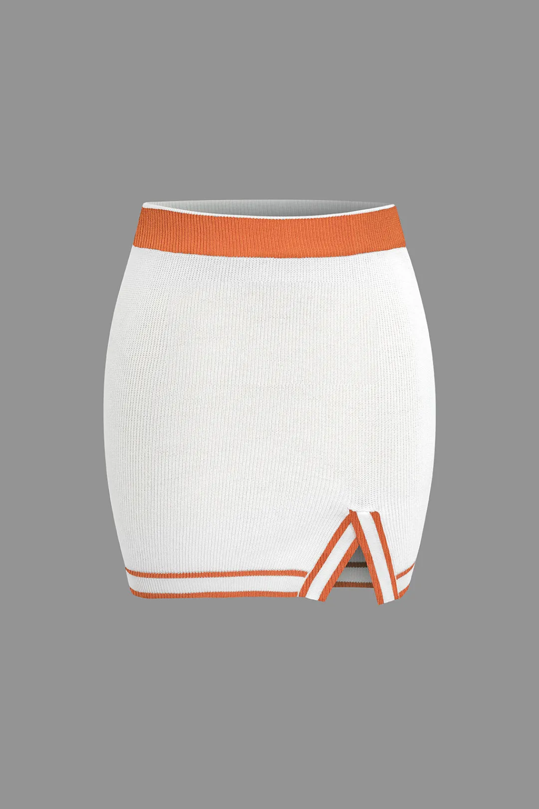 MICAS Vacation Sets|Knit Sets-Contrast V-neck Knit Top And Mini Skirt Set