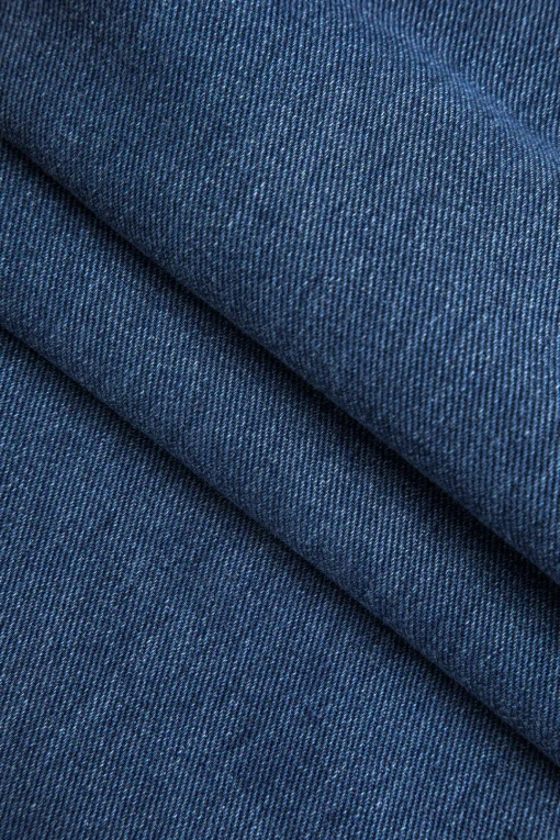 MICAS Jeans-Contrast Wave Pattern Wide Leg Jeans BLUE