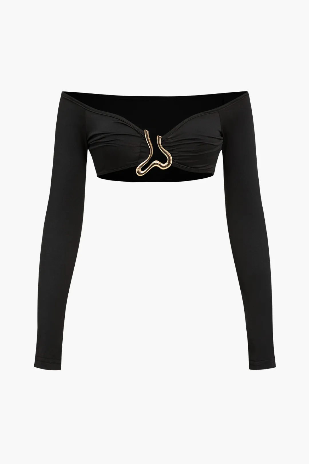 MICAS Skirt Sets-Crop Off Shoulder Top And Skirt Set BLACK