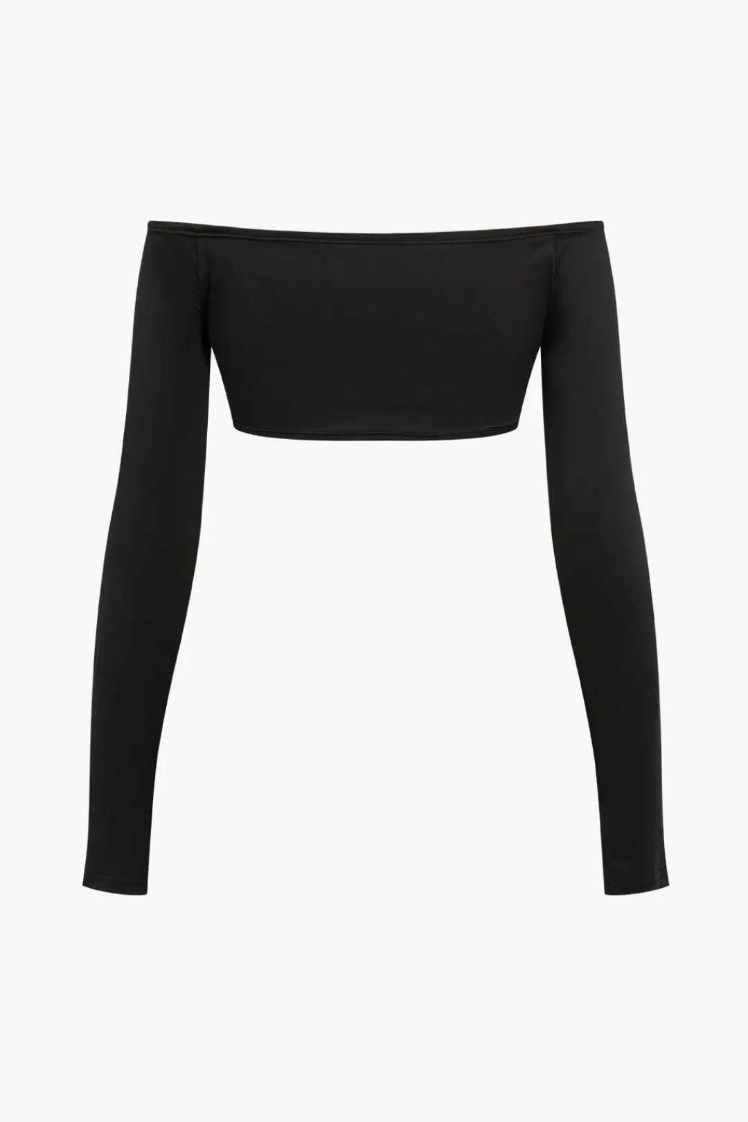 MICAS Skirt Sets-Crop Off Shoulder Top And Skirt Set BLACK