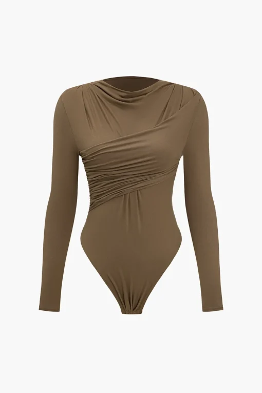 MICAS Bodysuits-Crossed Ruched Bodysuit