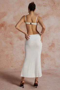 MICAS Maxi Dresses-Cut Out Backless Bustier Slip Maxi Dress