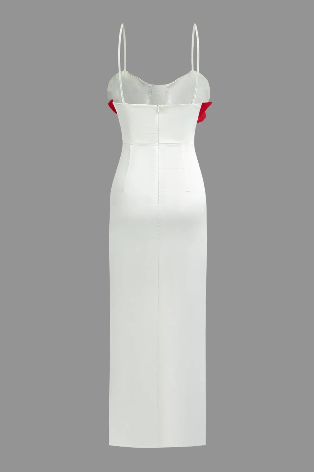 MICAS Maxi Dresses-3D Flower Slip Maxi Dress Contrast Color