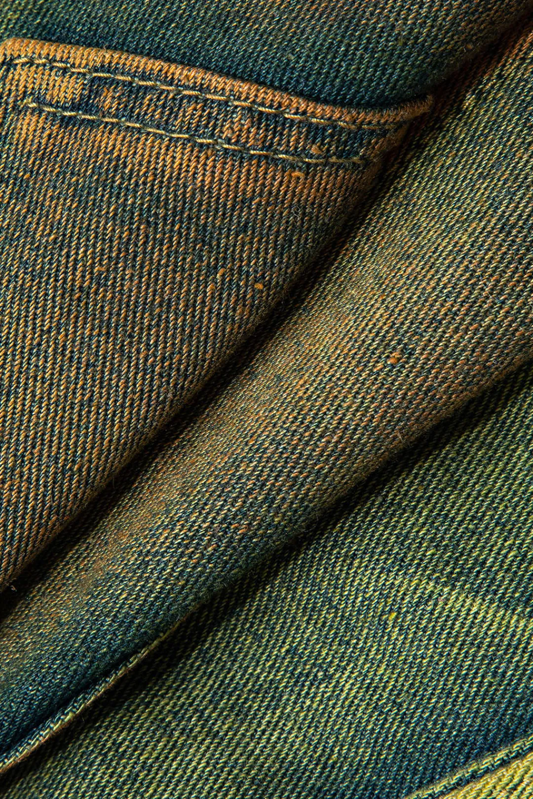 MICAS Skirts-Distressed Flap Pocket Denim Mini Skirt GREEN