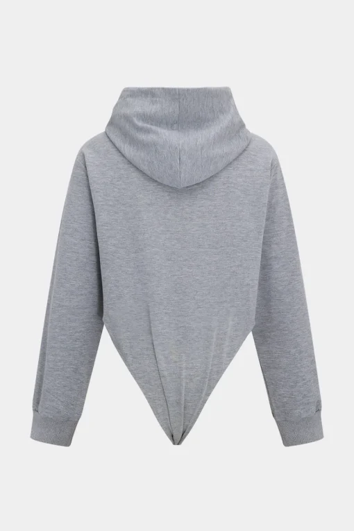 MICAS Pant Sets-Drawstrings Hooded Long-Sleeve Top And Trousers Set GRAY
