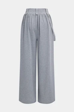 MICAS Pant Sets-Drawstrings Hooded Long-Sleeve Top And Trousers Set GRAY