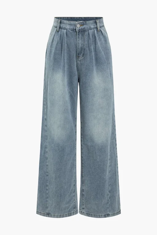 MICAS Jeans-Faded Wide Leg Jeans