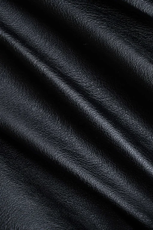 MICAS Outerwear|Outerwear-Faux Leather Button Belted Jacket BLACK