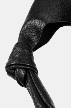 MICAS Bags|Accessories-Faux Leather Knot Shoulder Bag BLACK