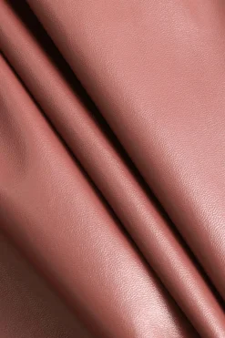 MICAS Pant Sets-Faux Leather Off Shoulder Top And Wide Leg Trousers Set LIGHT CORAL