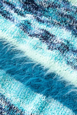 MICAS Knitwear|Knit Dresses-Feather Detail Stripe Cami Knit Midi Dress