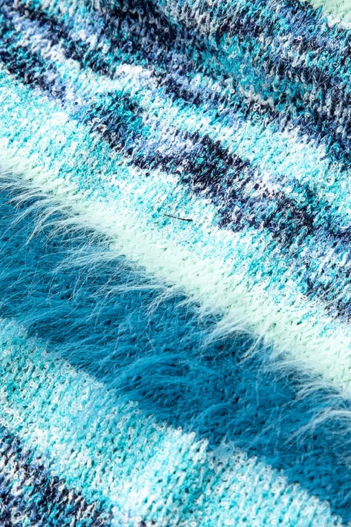 MICAS Knitwear|Knit Dresses-Feather Detail Stripe Cami Knit Midi Dress