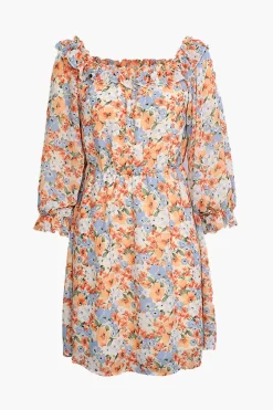 MICAS Mini Dresses-Floral Off The Shoulder Mini Dress MULTICOLOR