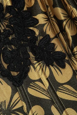 MICAS Tube Tops-Floral Print Appliques Tube Top YELLOW