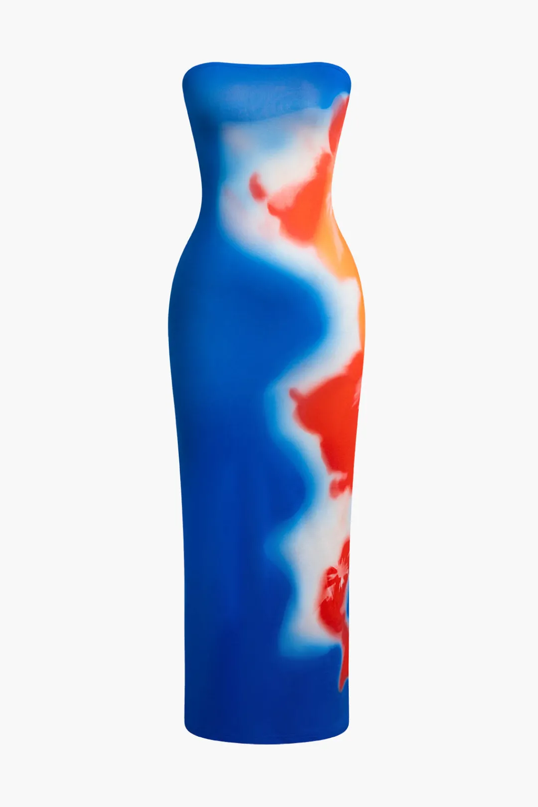 MICAS Maxi Dresses-Flower Print Slit Maxi Dress