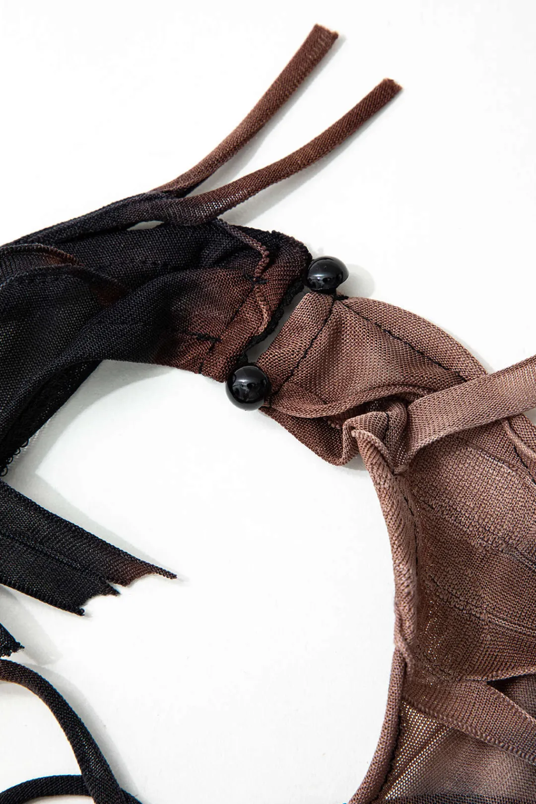 MICAS Mini Dresses-Halter Backless Distressed Mini Dress